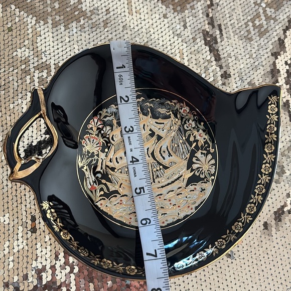 Hand painted with 24K gold display Rhodes Island candy dish/display piece Greece - Picture 11 of 13